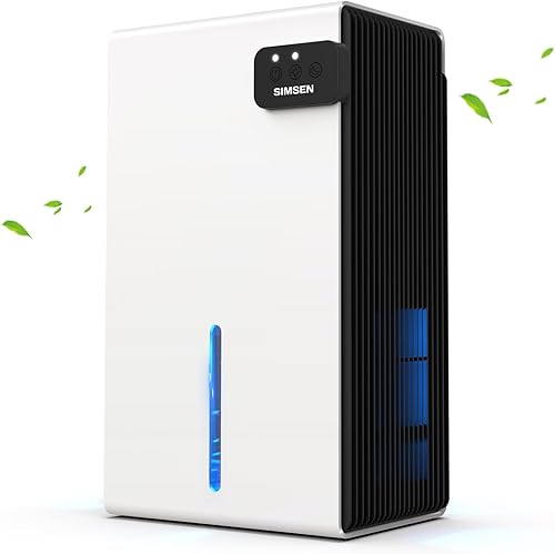 SIMSEN Deshumidificadores de 95 onzas para el hogar, 8000 pies cúbicos (800 pies cuadrados), deshumidificador silencioso para el hogar con manguera