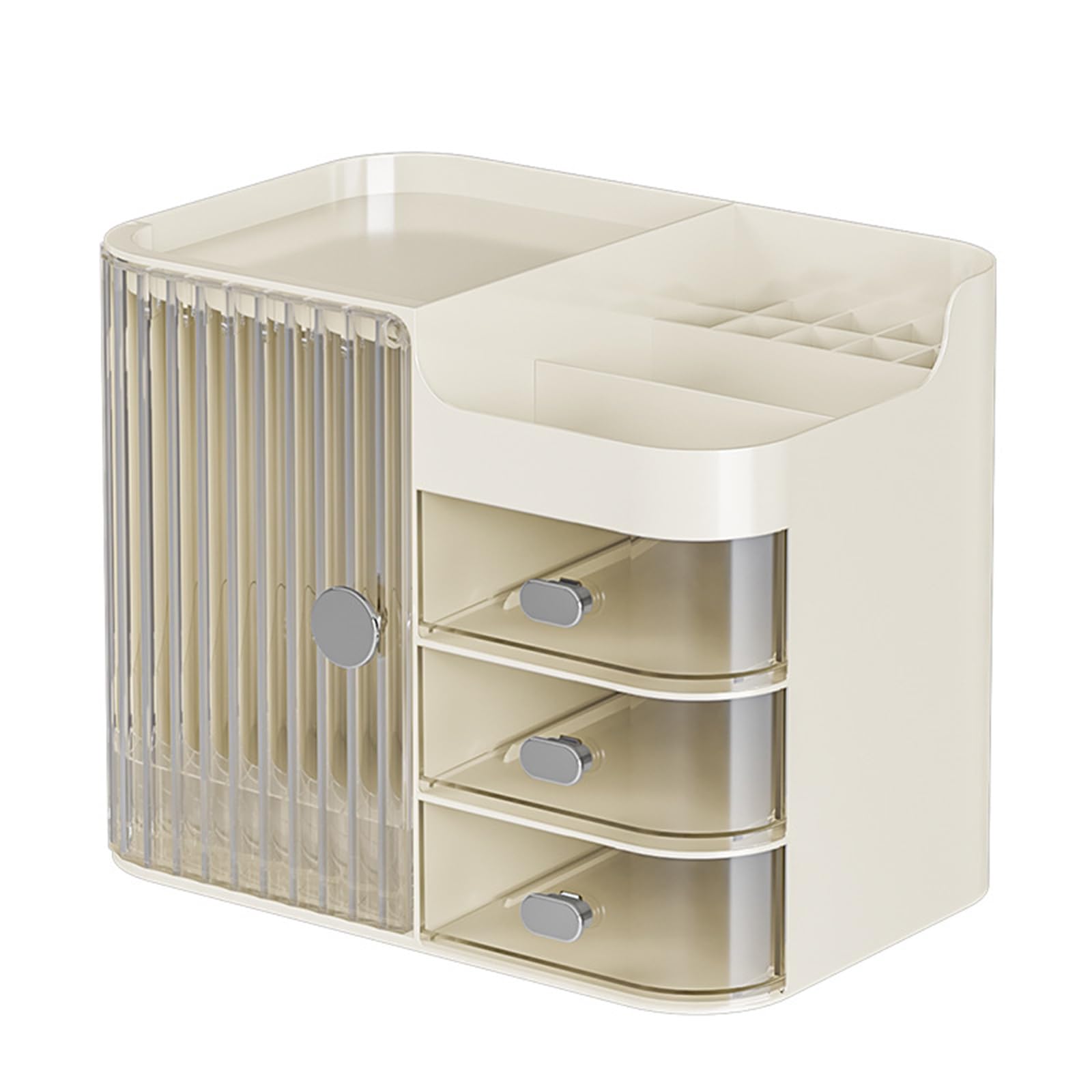 Yhplxyuus Dustproof Makeup Accessories Holder Large Capacity Cosmetic Storage Box Skincare Product Shelf for Vanity Desk Multifunctional Storage Box