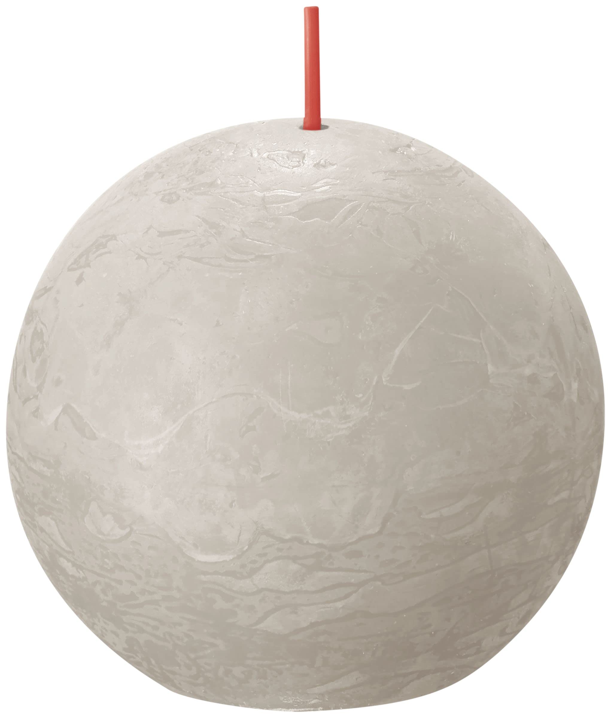 BOLSIUS - Rustykalna świeca kulowa – jasnoszara – Ø 7,6 cm – 6 sztuk – bezzapachowa