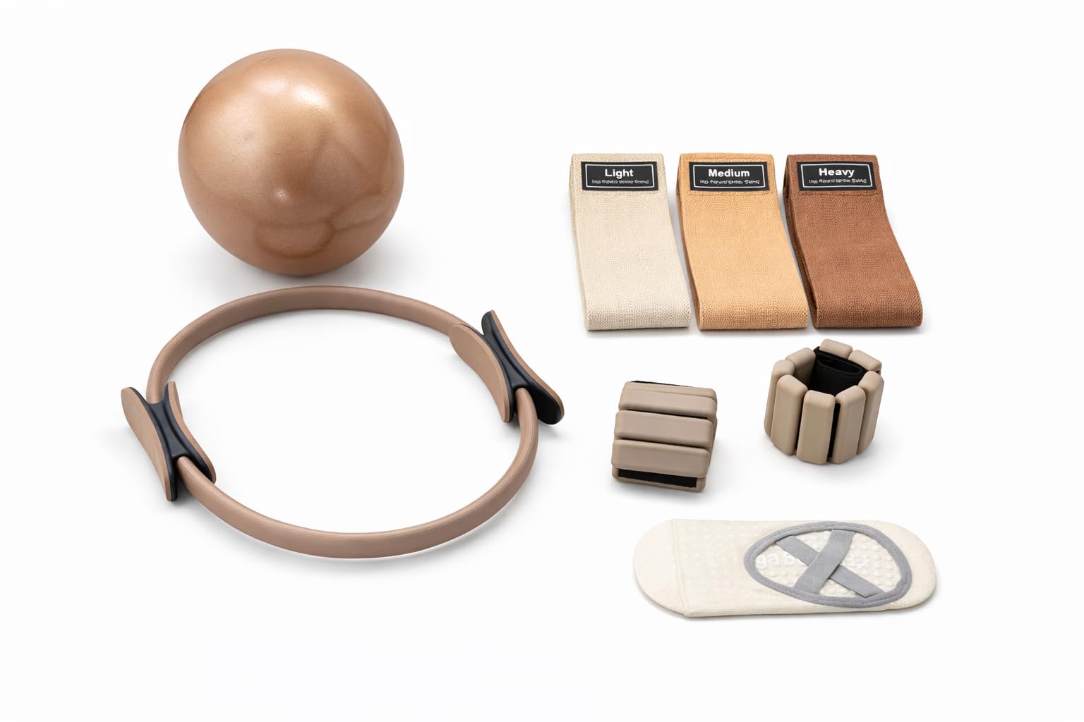 Kit Pilates Complet – Ballon, Anneau, Élastiques, Poids de Cheville, Ballerines Antidérapantes