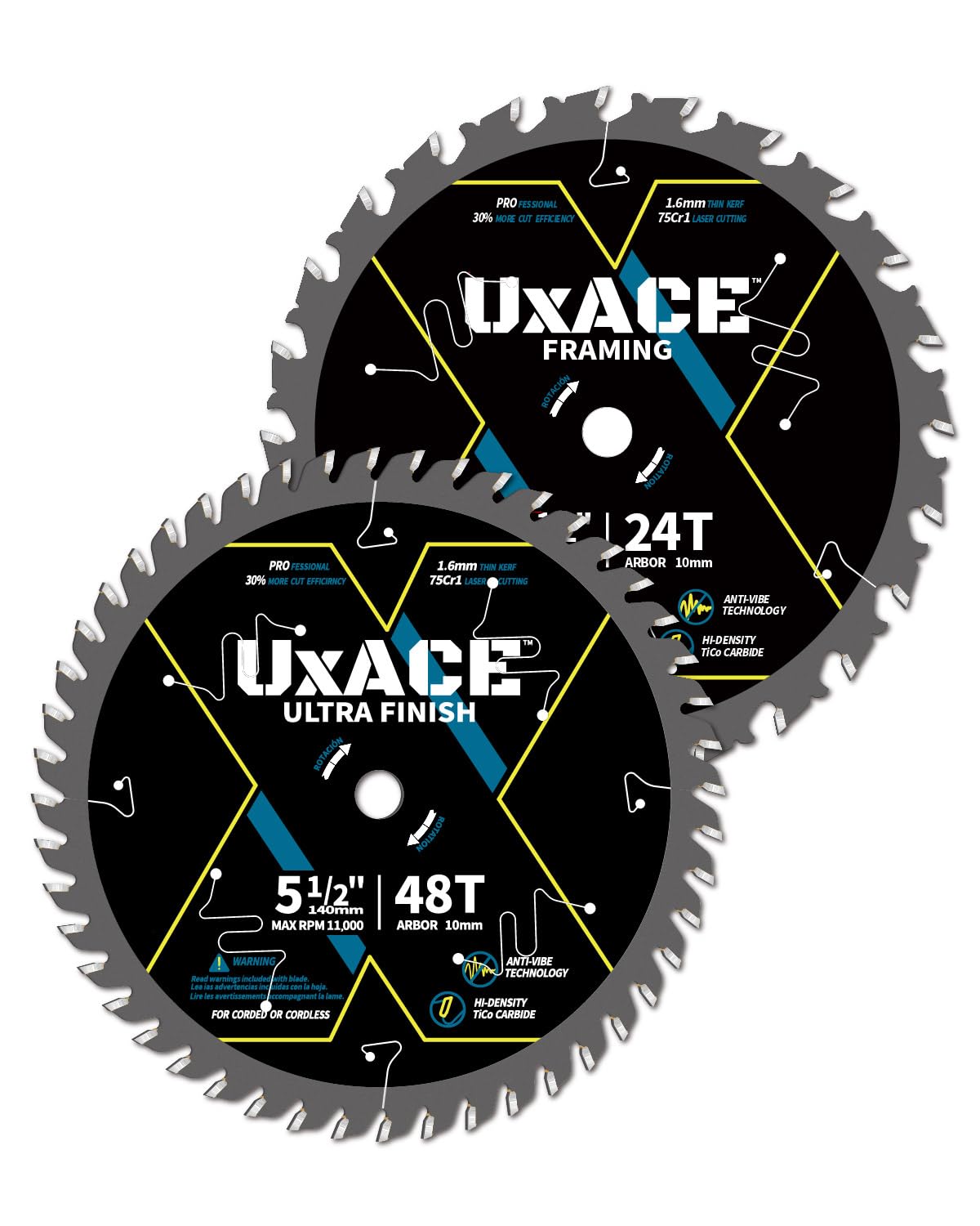 UXACE 60 Tooth Circular Saw Blade - Premium Wood Cutting -19 UXACE 60 Tooth Circular Saw Blade - Premium Wood Cutting -19