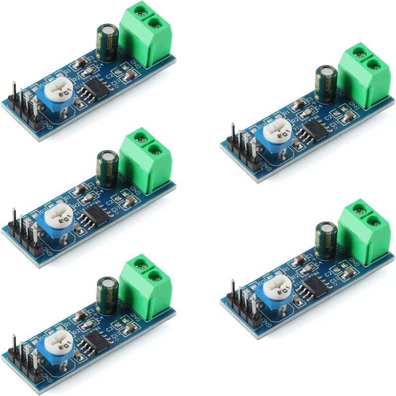 IDUINO 5pcs LM386 Mono Audio Amplifier Module 200 Times AMP Solo 5V-12V 10K Adjustable-image-9