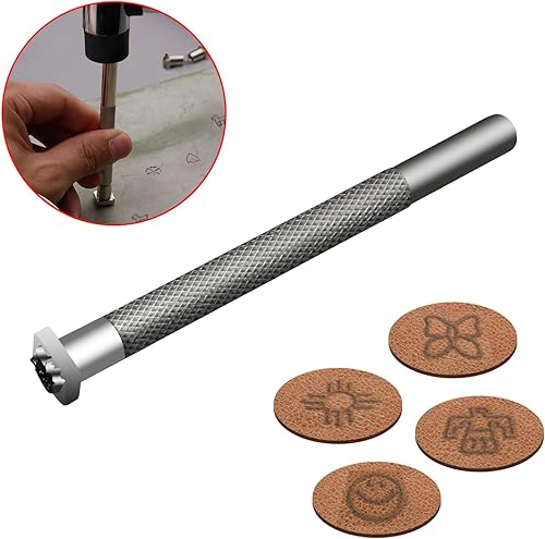 Miniatura 5 de Juego de herramientas de cuero para manualidades, 32 piezas con patrón de cuero, herramientas de tallado de cuero, sellos de cuero para trabajo de