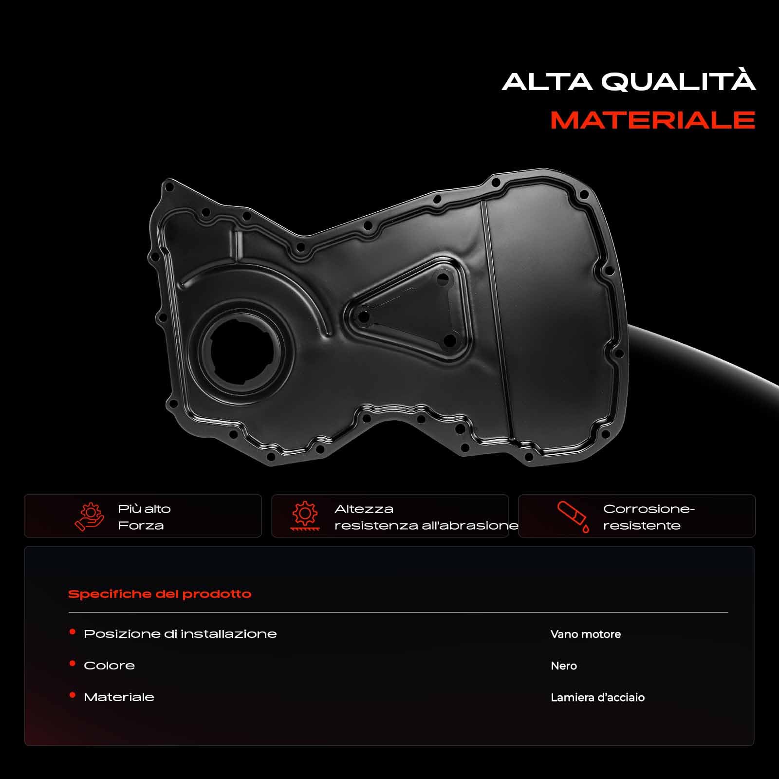 Frankberg Coperchio della cinghia di distribuzione coperchio della catena | 6C1Q6019AB; Compatibile con: Scatola di collegamento, Ducato Van 250, Transit Box FA, Autobus saltatore