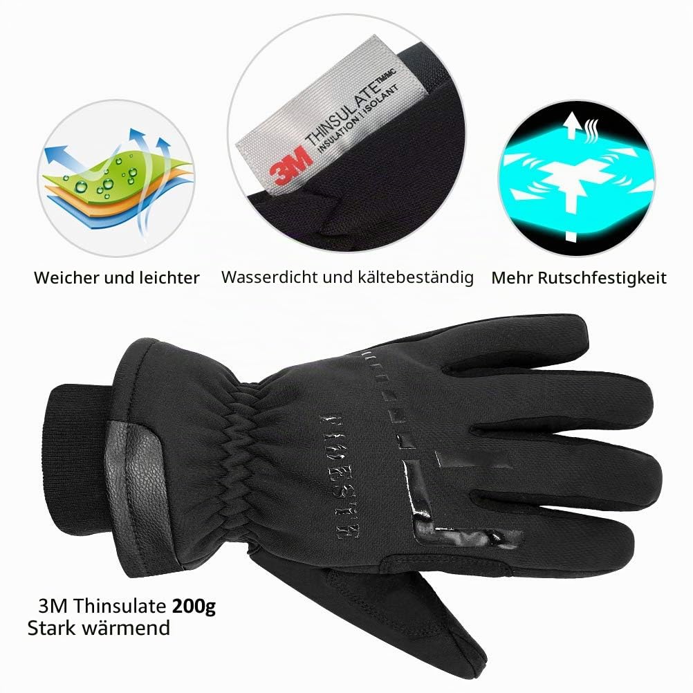 40°F Wasserdicht Winter Thermo Handschuhe– 3M Thinsulate Touch Screen Warme Handschuhe – zum Radfahren, Reiten, Laufen, für Outdoor-Sport – für Frauen und Männer