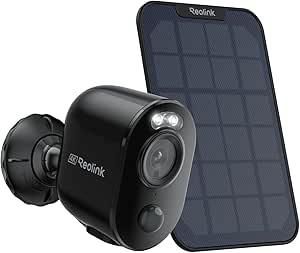 Reolink Argus 3 Ultra Surveillance Camera Outdoor Battery (Black) with Solar Panel, 8MP Colour Night Vision, Solar WiFi Camera Outdoor with 2.4/5GHz WiFi, AI Detection, Alarm Filter, Spotlights, 2-Way asin的图片