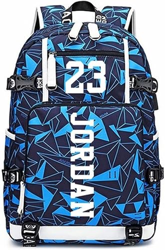 FANwenfeng Mochila luminosa para jugadores de baloncesto 23, mochila de viaje para hombres y mujeres, Azul marino - 3, Mochilas de viaje