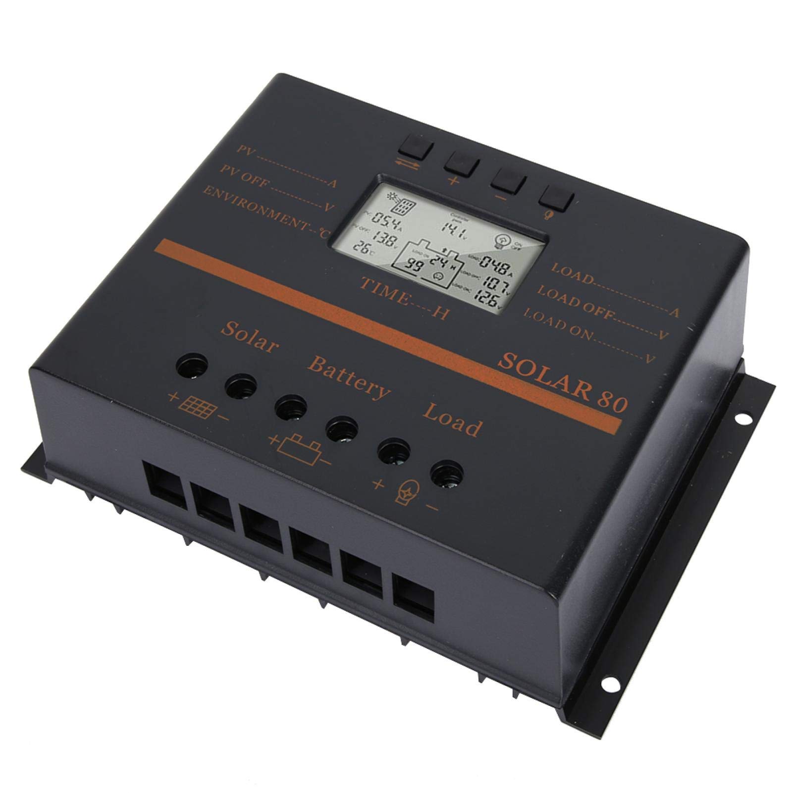 PWM Solar Charge Controller, User-friendly 12V 24V Solar Charge Controller Battery Undervoltage Protection Clear LCD Screen Easy To Set Up for Charging-image-49