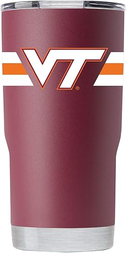 Gametime Sidekicks Virginia Tech - Vaso de 20 onzas, con licencia oficial, acero inoxidable 188, doble pared, aislado al vacío, logotipos impresos
