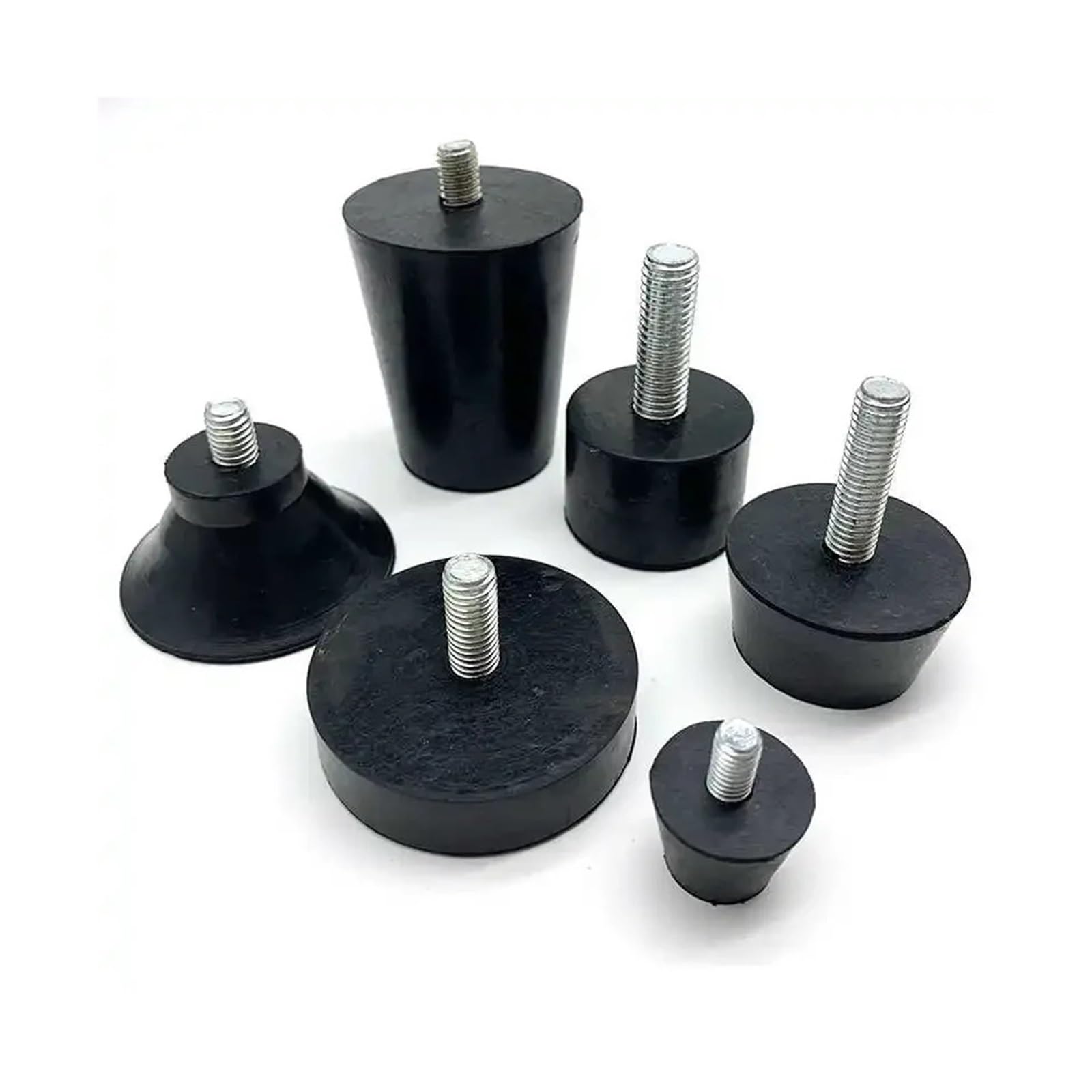 Piedini per mobili, in gomma, regolabili, M6, M8, M10, con vite, per tavolo e sedia, colore nero, protezione anti-shock