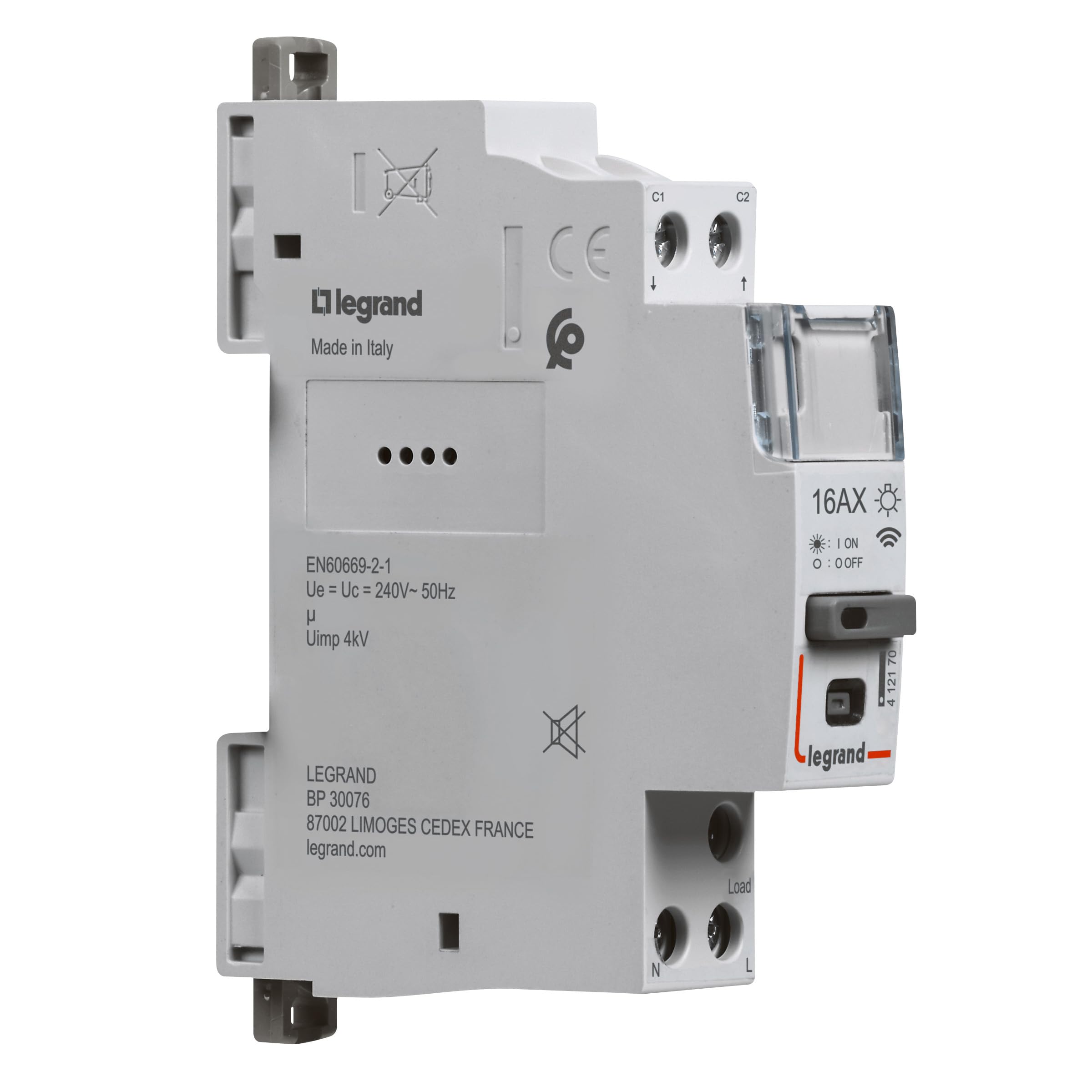 LEGRAND - 199121 - Télérupteur modulaire connecté Drivia with Netatmo 16AX 230V~ - Compatible avec l'App Home + Control et le délesteur connecté - Emballage BTC - Gris