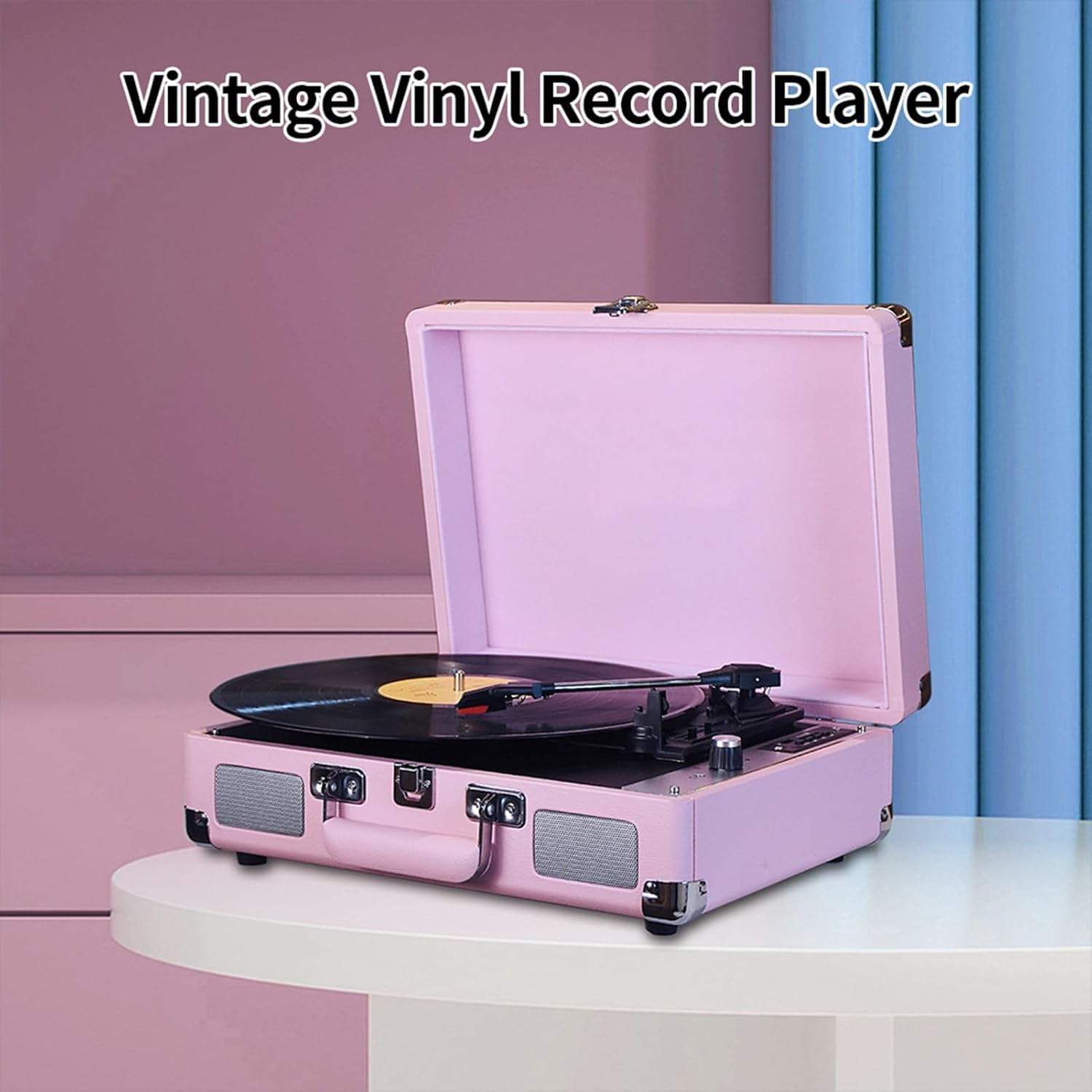 Giradischi vintage con altoparlanti integrati e registrazione USB, giradischi da 33/45/78 giri/min con ingresso da 3,5 mm per dischi in vinile da 7-12 pollici