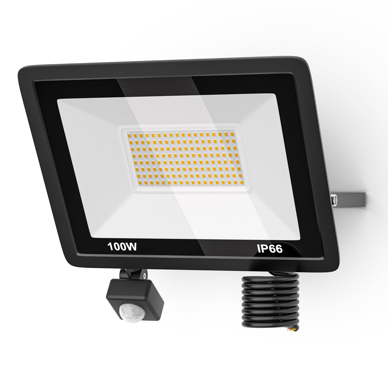 MIWATT 100W Security Lights Outdoor Motion Sensor, 3000K PIR Sensor Security Light, Super Bright, Ultra Thin