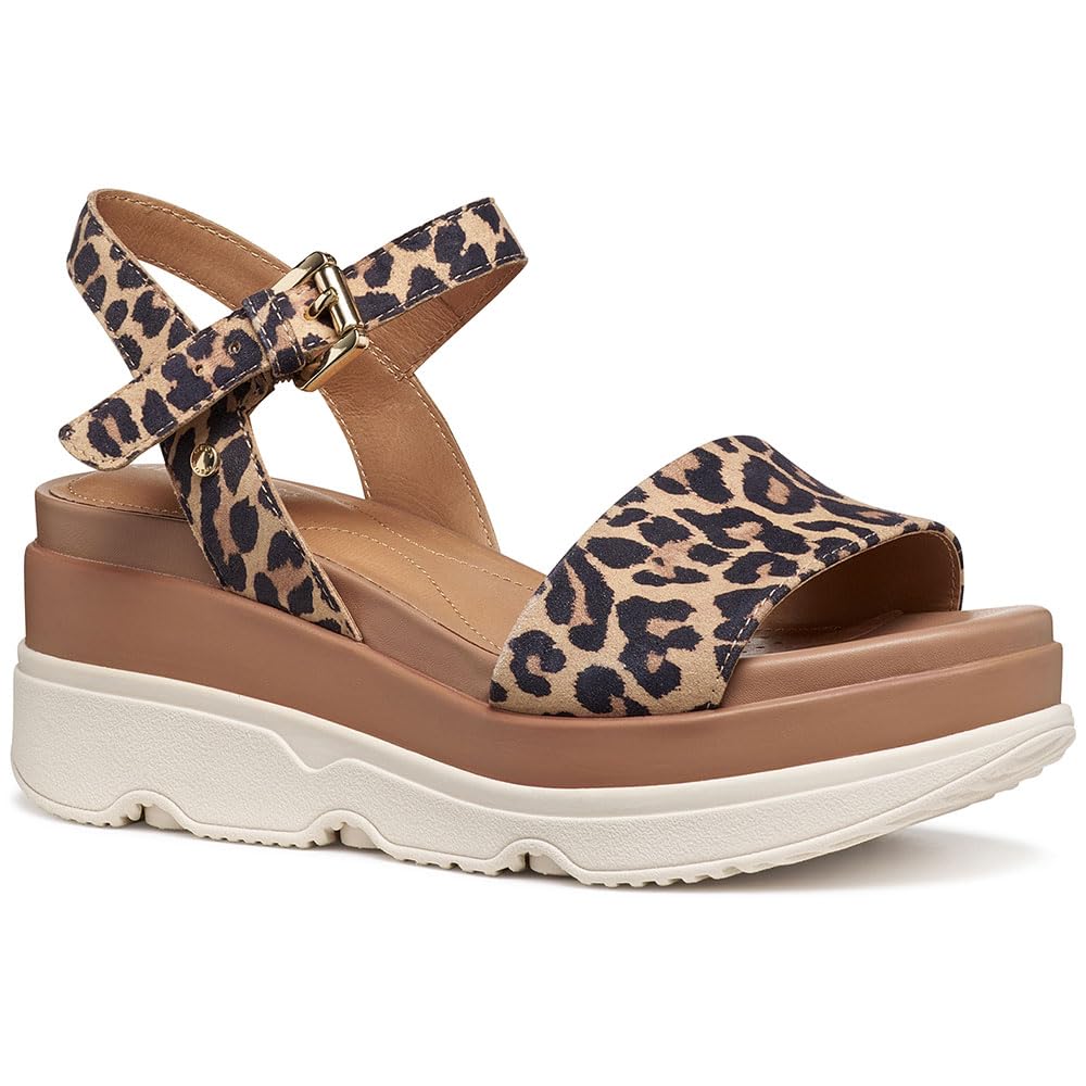 Geox Women's D Gardenia C Wedge Sandal, Natural, 38 EU