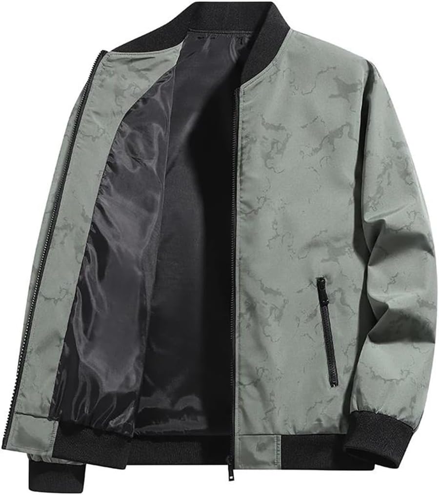 Men Stand Collar Baseball Clothes Leisure Comfortable Printing Jacket Coats