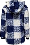 Fleece Jacket Women 2024 Casual Hooded Sherpa Jacket Oversized Flannel Jacket Full Zip Cardigan Winter Coats (5,5XL)