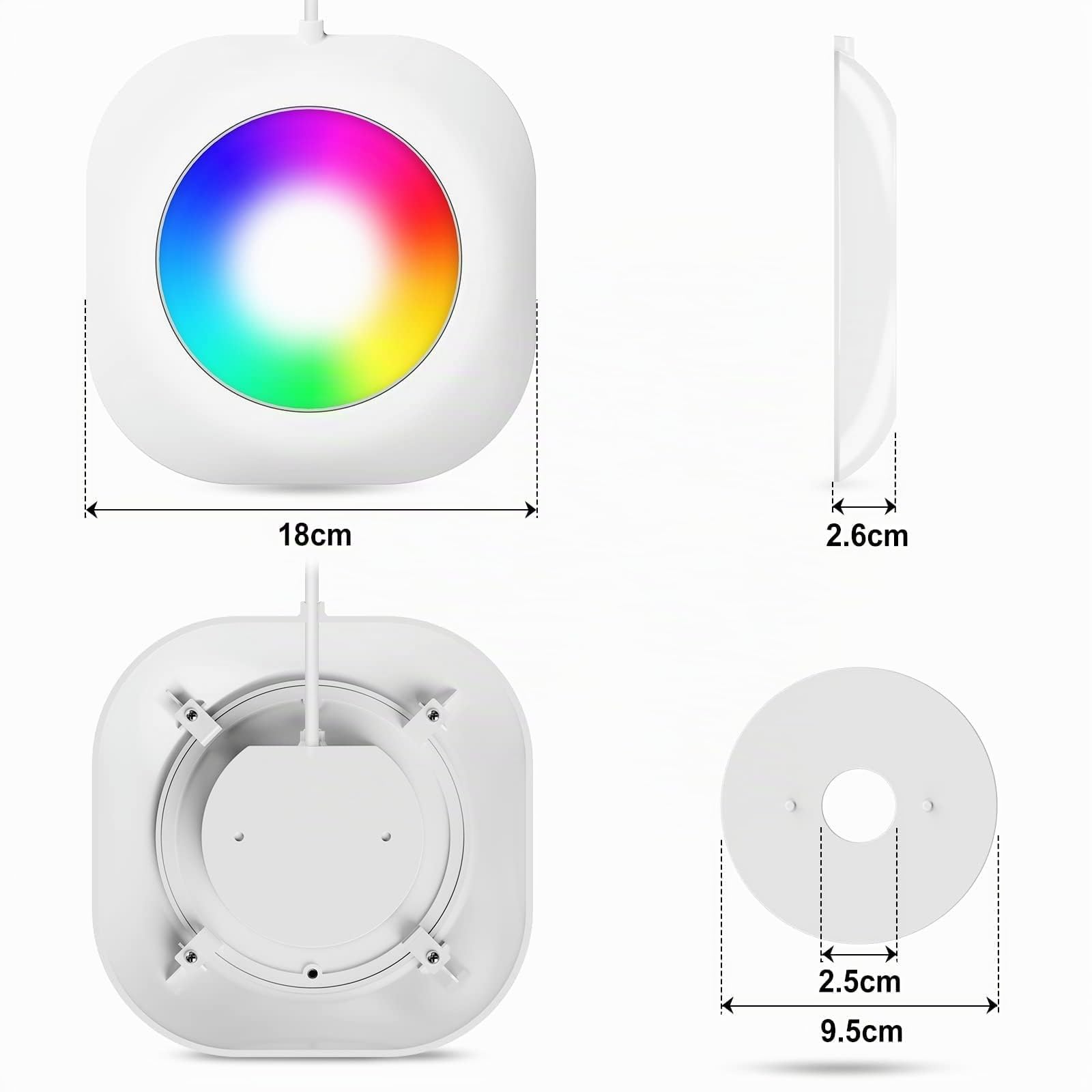 LyLmLe 20 W - Illuminazione a LED senza fili, 12 V luci per piscina sommergibile con controllo APP, dimmerabile, IP68, impermeabile, lampada magnetica con 8 m cavo per piscina fuori terra
