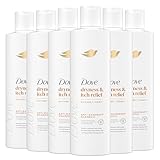 Dove Damage Therapy Derma Shampoo Pack of 6 Dryness + Itch for Flaky Scalp with Pyrithione Zinc and Coconut Oil 12 Fl Oz