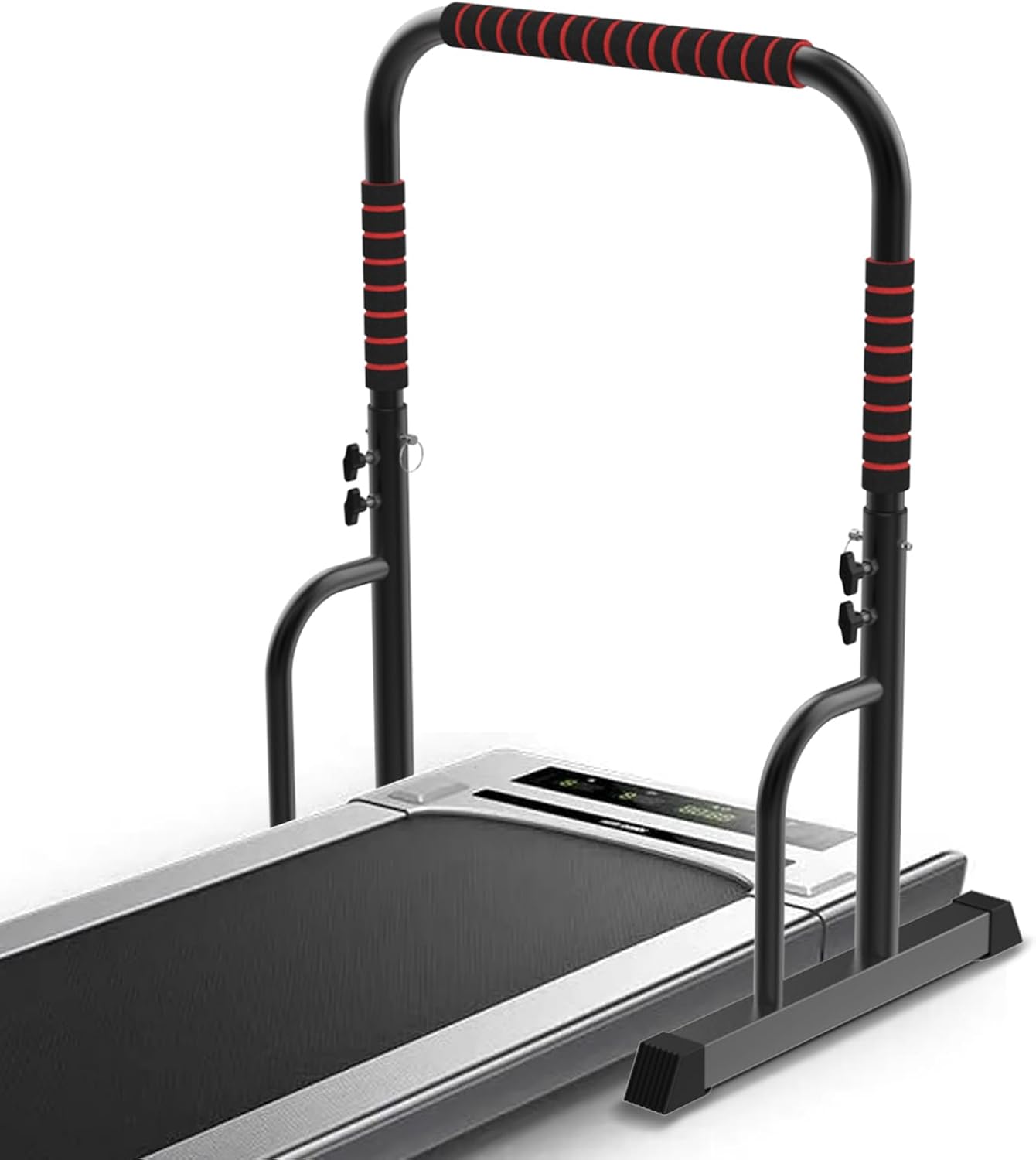 Adjustable Walking Pad Handle only, 19.7 inch Wide, 46 inch Max Height, Black/Red