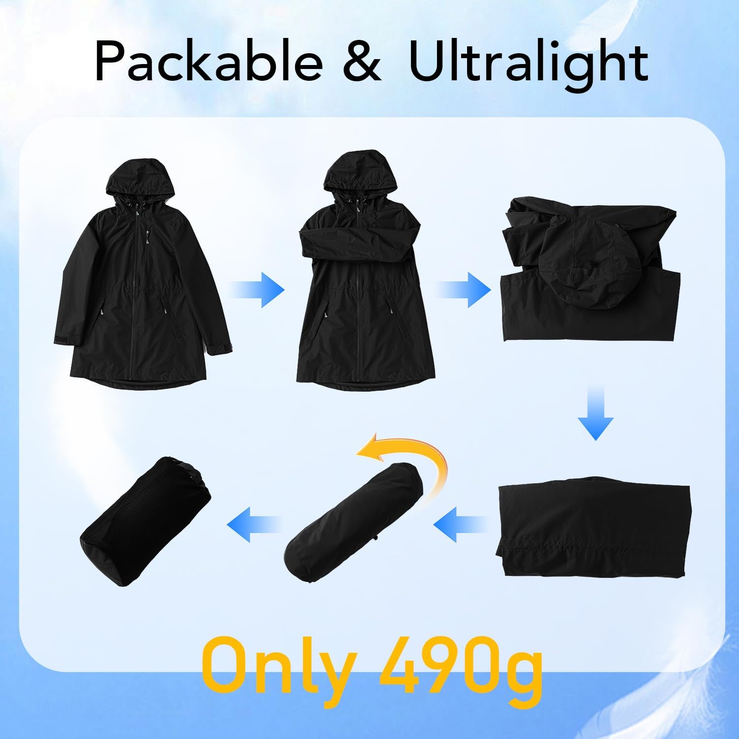 Garemcy Women's Rain Coat Waterproof Lightweight Packable Rain Jacket with Hood Active Outdoor Windbreaker - Image 7