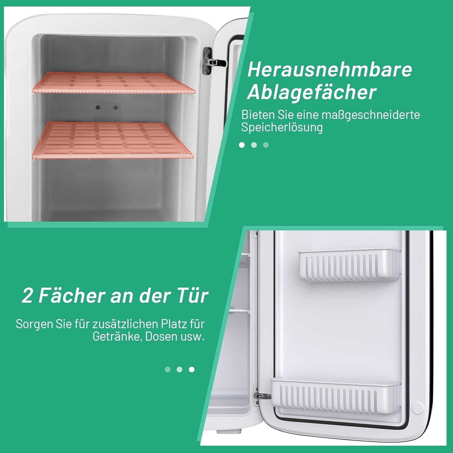 FANTASK 2 in 1 Mini Kühlschrank, 15L Kühlschrank kleinmit Kühl- und Heizfunktion