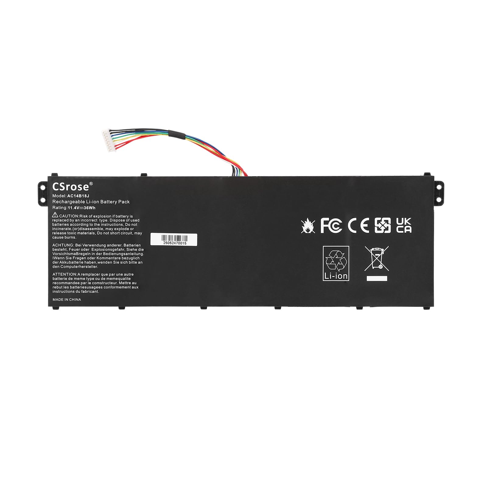 AC14B18J 3ICP5/57/80 Batterie pour Acer Aspire ES1-531 ES1-533 ES1-571 ES1-731 ES1-131 ES1-521 ES1-522 V3-111 V3-111P V5-122 V5-132 Extensa 2519 Chromebook 11 CB3-111 13 CB5-311 AC14B13J