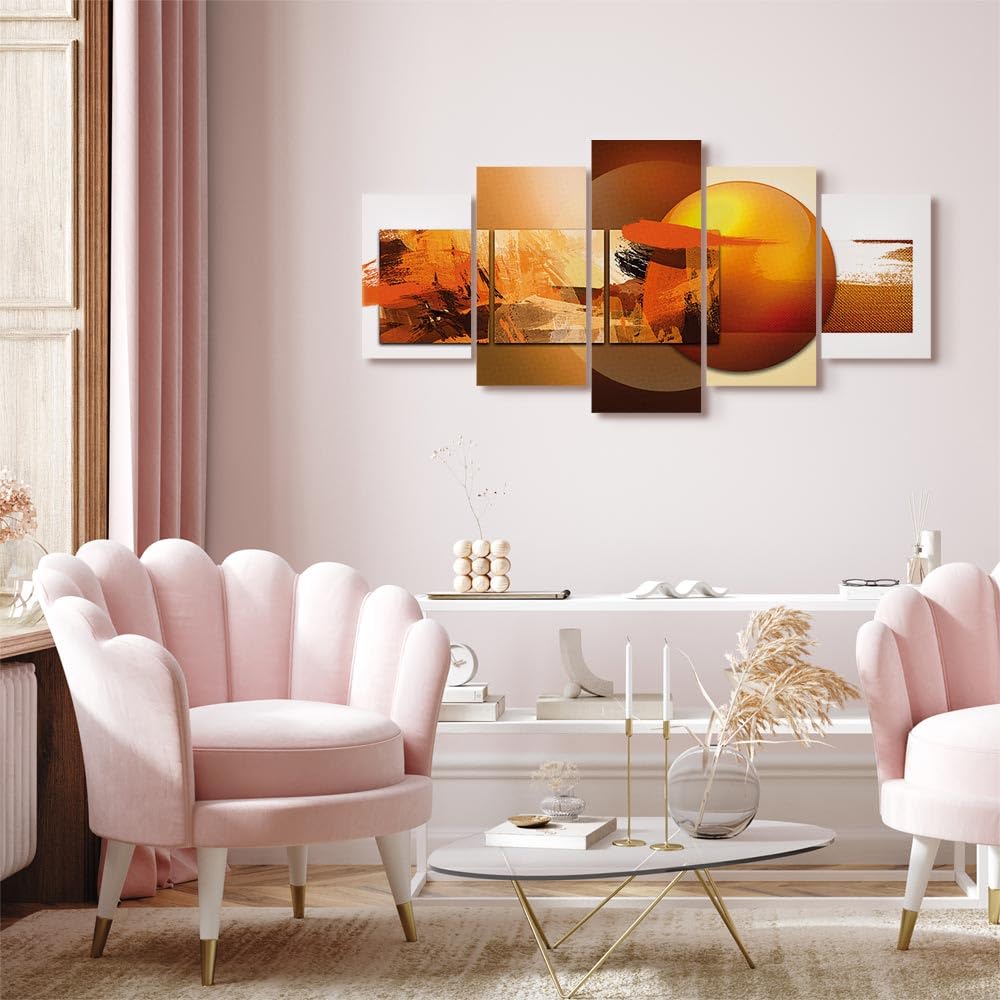 Panneau Acoustique Mural B&D XXL - 225x112.5cm, 5 Parties, Isolation Phonique Et Décoration Abstraite - 12