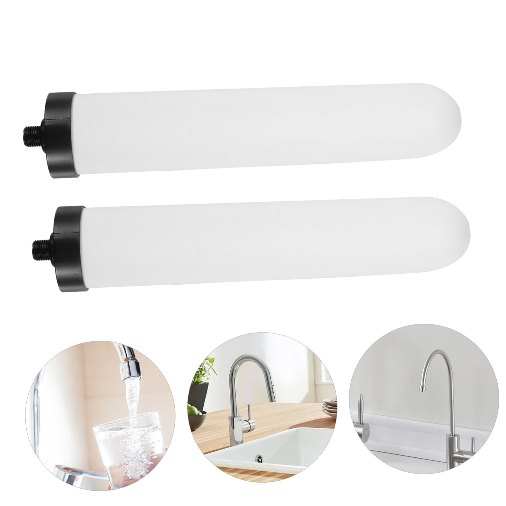 Filtro Cerámico de Repuesto Beige, 2 Piezas para Agua Potable | Compatible Filtros de Encimera, Instalación Conveniente, Cartucho para Sistema de Filtración