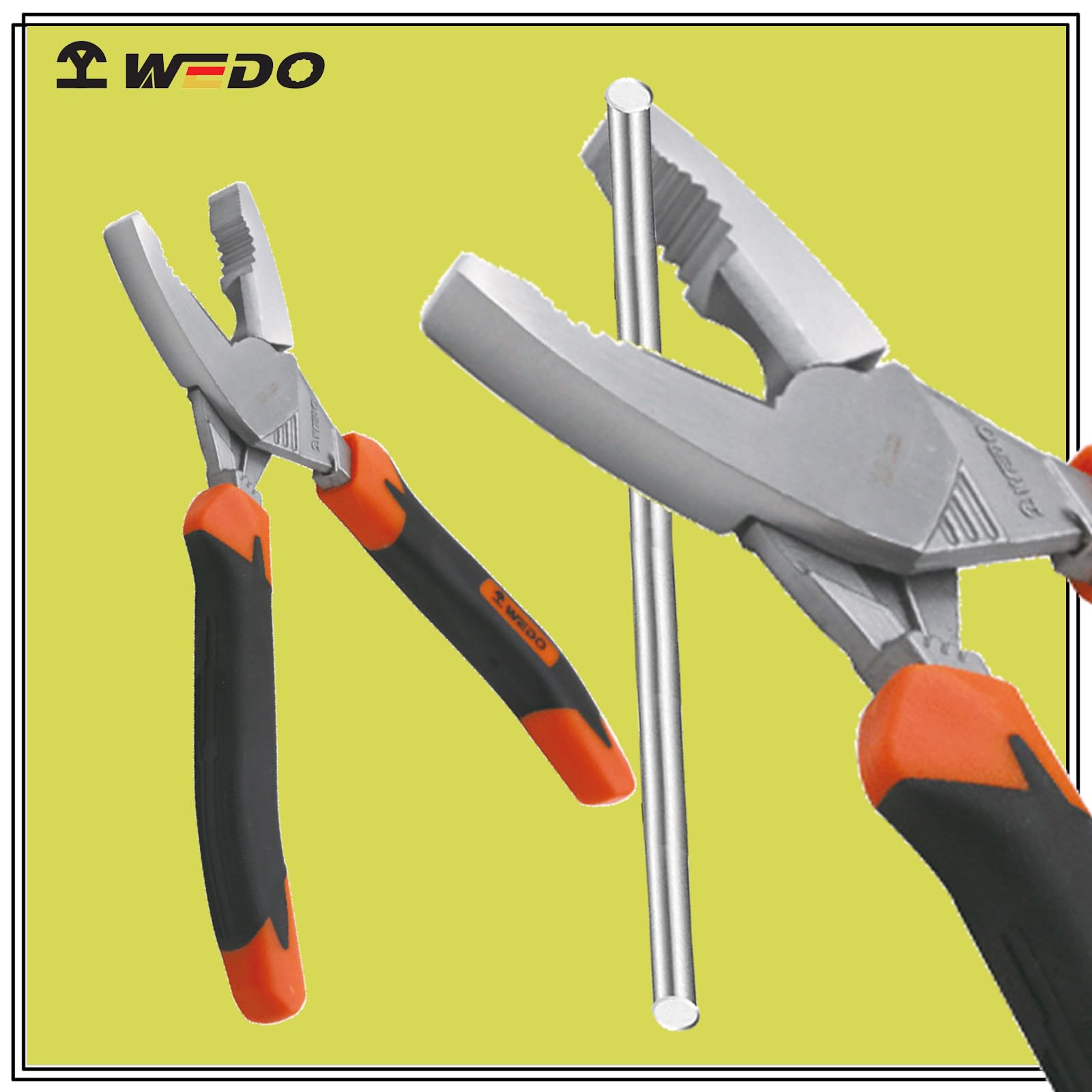 WEDO Kombinerki 20 cm, szczypce boczne ze stali nierdzewnej, kombinerki, odporne na korozję, odporne na rdzę, długość 200 mm, profesjonalny uchwyt, ergonomiczny design, powierzchnia bez chromu