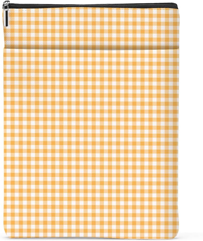 Gingham Book Sleeve,Plaid Checkered Book Sleeve Pouch Protector for Paperbacks Bookish Gifts Reading Accessories for Women Teacher Student Librarians Birthday Christmas Anniversary Thank You Gift