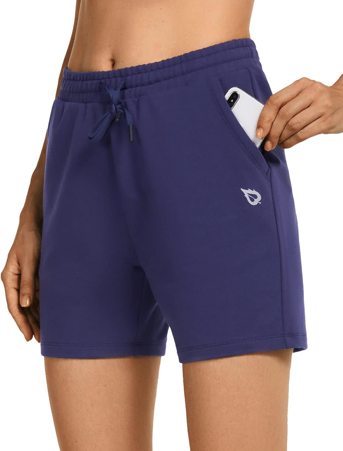 BALEAF Women's 5" Casual Athletic Lounge Cotton Shorts Workout Yoga Walking Jersey Shorts with Pockets