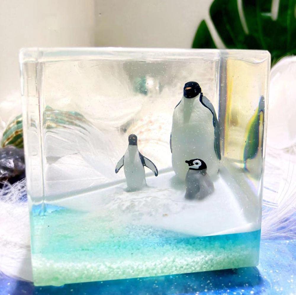 Amazon.co.jp: 海洋生物彫刻エポキシ樹脂手作りペンギンスクエア像