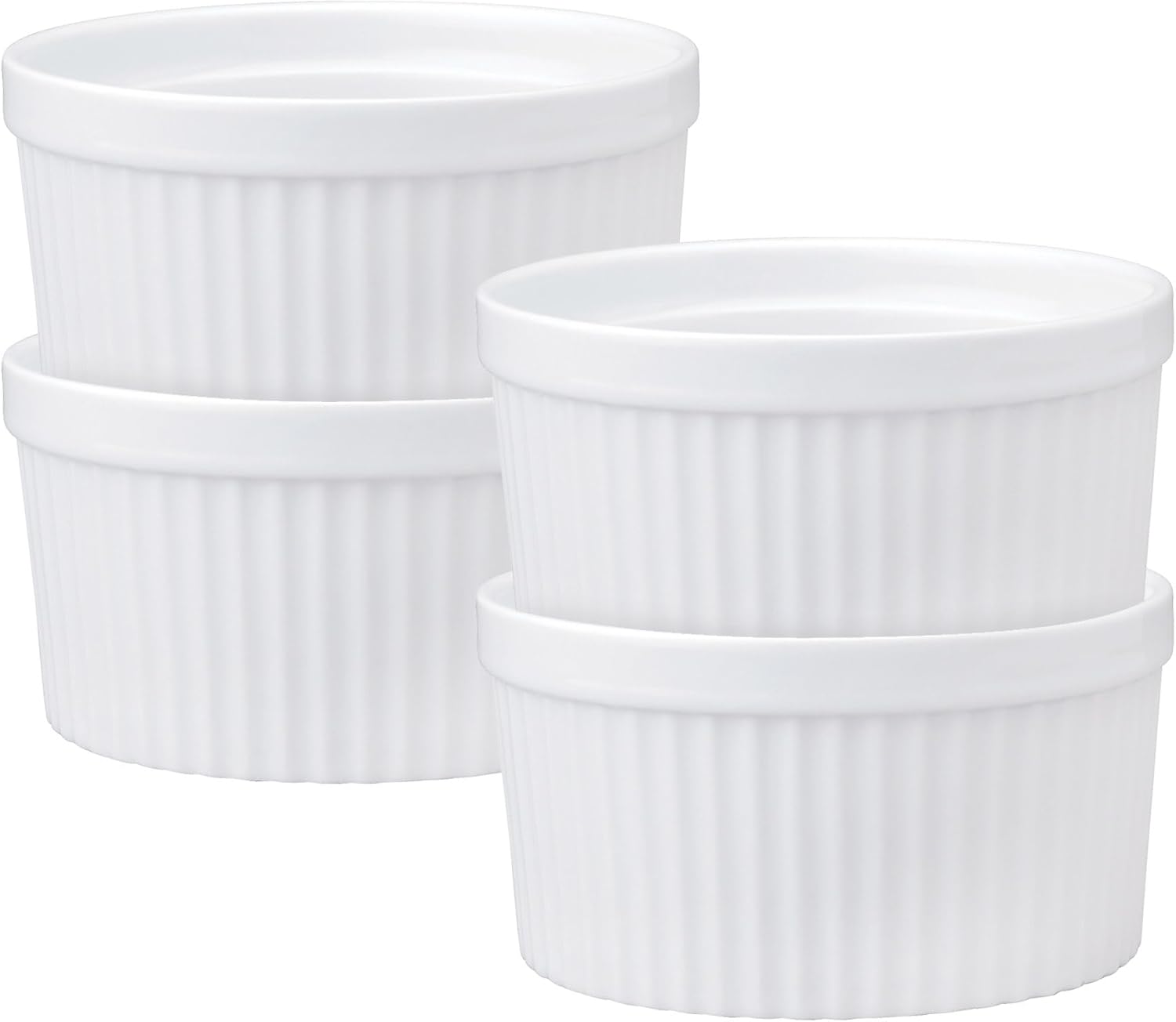 Harold Import Co 98009 HIC Souffles, White, Set of 6
