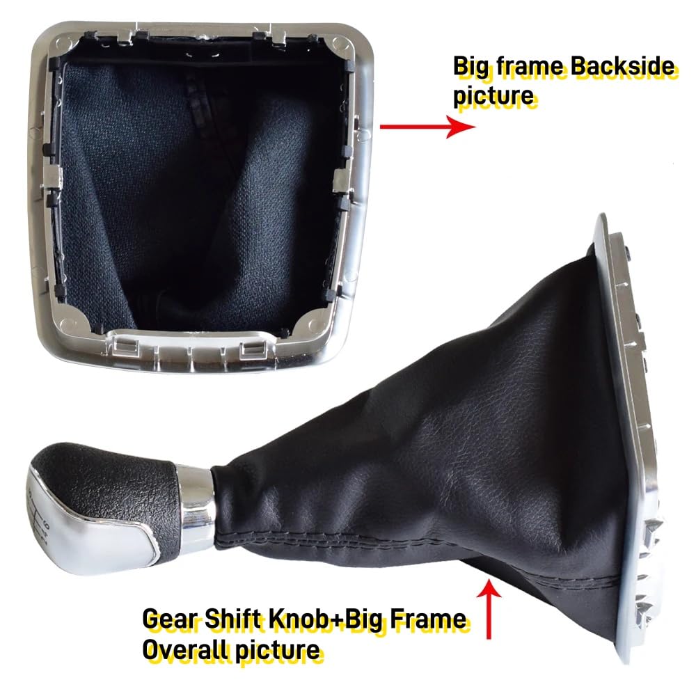 Pomello del cambio a 5 marce, per Ford Focus 2 MK2 FL C-MAX 2006-2011MK3 MK4 MK7 Galaxy Pomello Cambio 5 Marce Manuali con Cuffia Leva Cambio(nero, 5S)