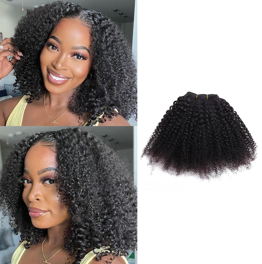 Tissage Bresilien en Lot Afro Kinky Curly Cheveux Humain Bouclés 16 Pouce 1 Bundle Human Hair Bundles Remy Trames de Cheveux Humains 4B 4C Brésiliens Vierges Noire