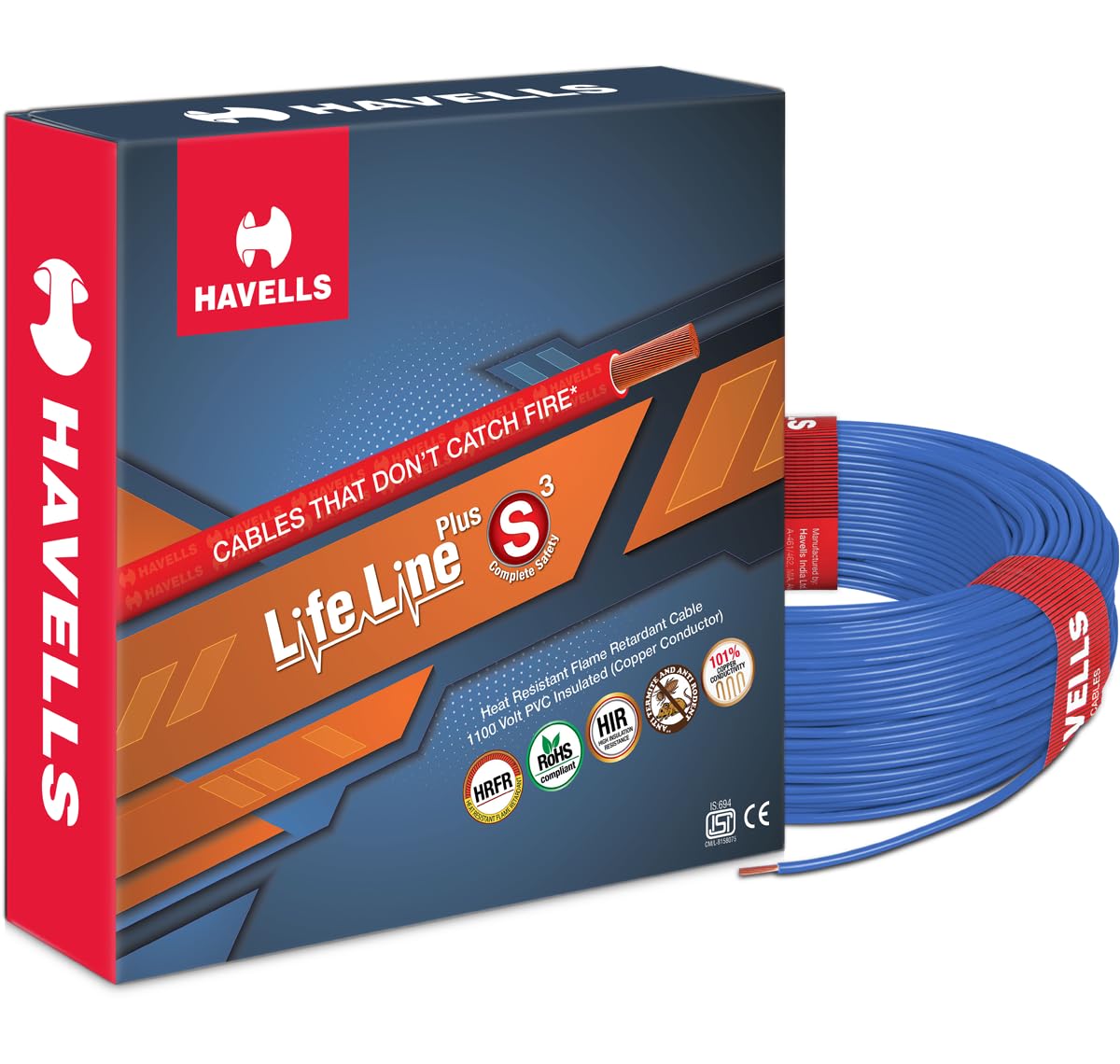 Havells Life Line Plus S3 2.5 sq mm PVC HRFR Cable (Blue) (WHFFDNBL12X5)-image-26