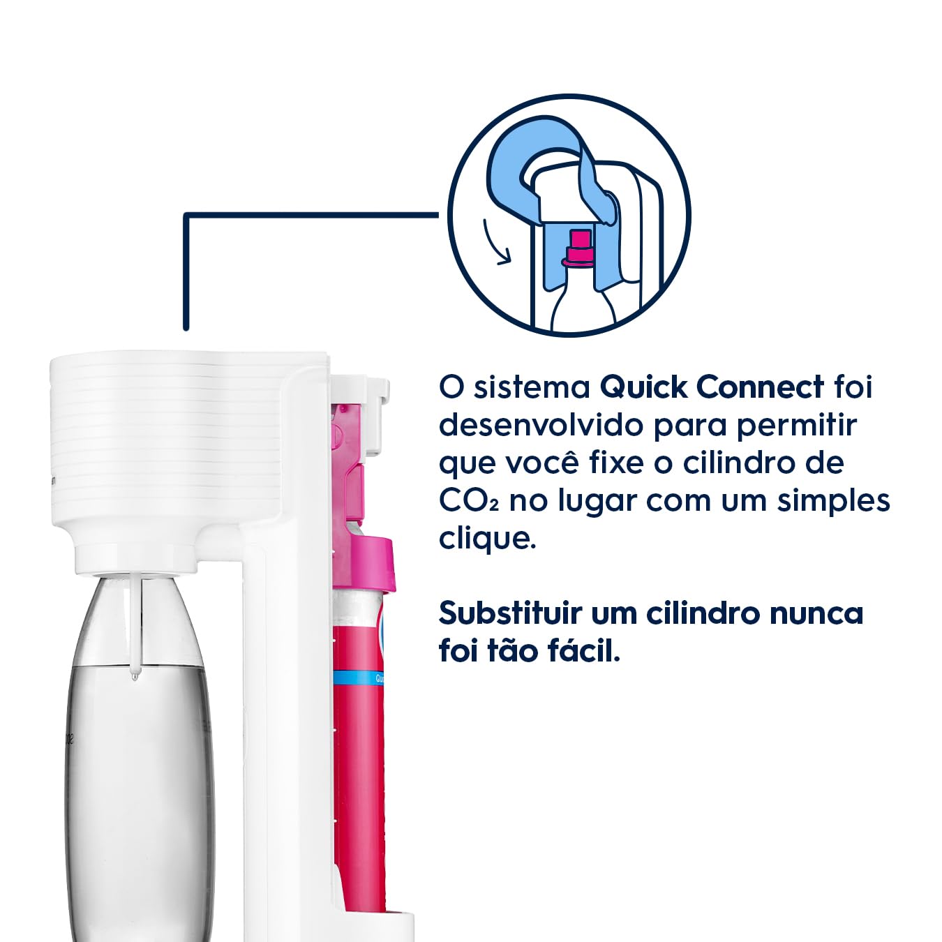 Sodastream Gasatore Gaia bianco ideale per realizzare acqua frizzante, include una bottiglia lavabile in lavasoviglie e un cilindro contenente Co2