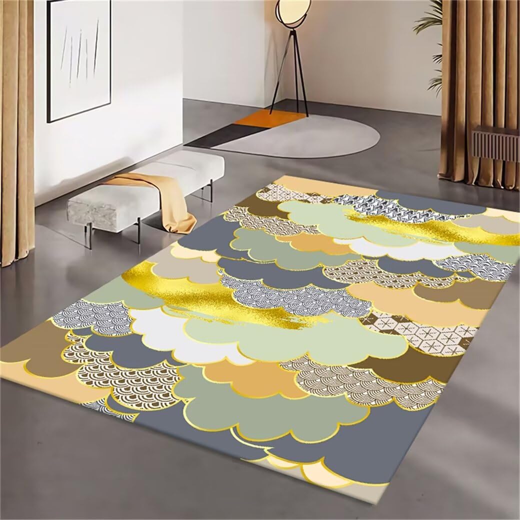 Tapis de chevet chambre à coucher jaune nuage pour décoration