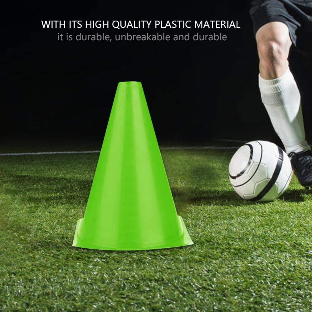 Alomejor Conos de Entrenamiento,Resistentes Conos fútbol plástico Verde 18cm 6 Piezas for Jugadores Profesionales Equipos niños Entrenamiento en casa