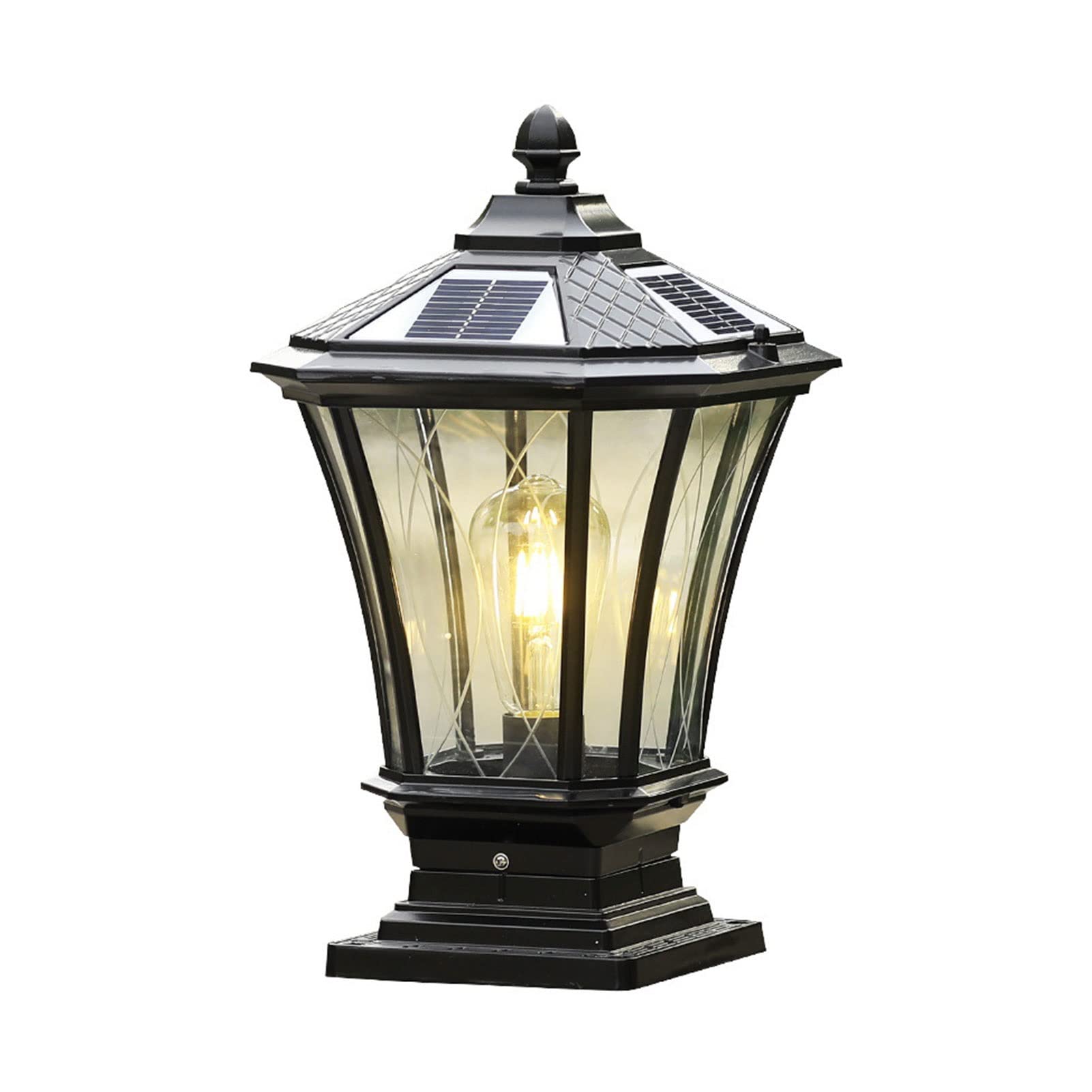 Outdoor Wall Lights Outdoor Solar Post Light Waterproof Aluminum Cap Pillar Lamp Decorative Fence Glass Column Headlights for