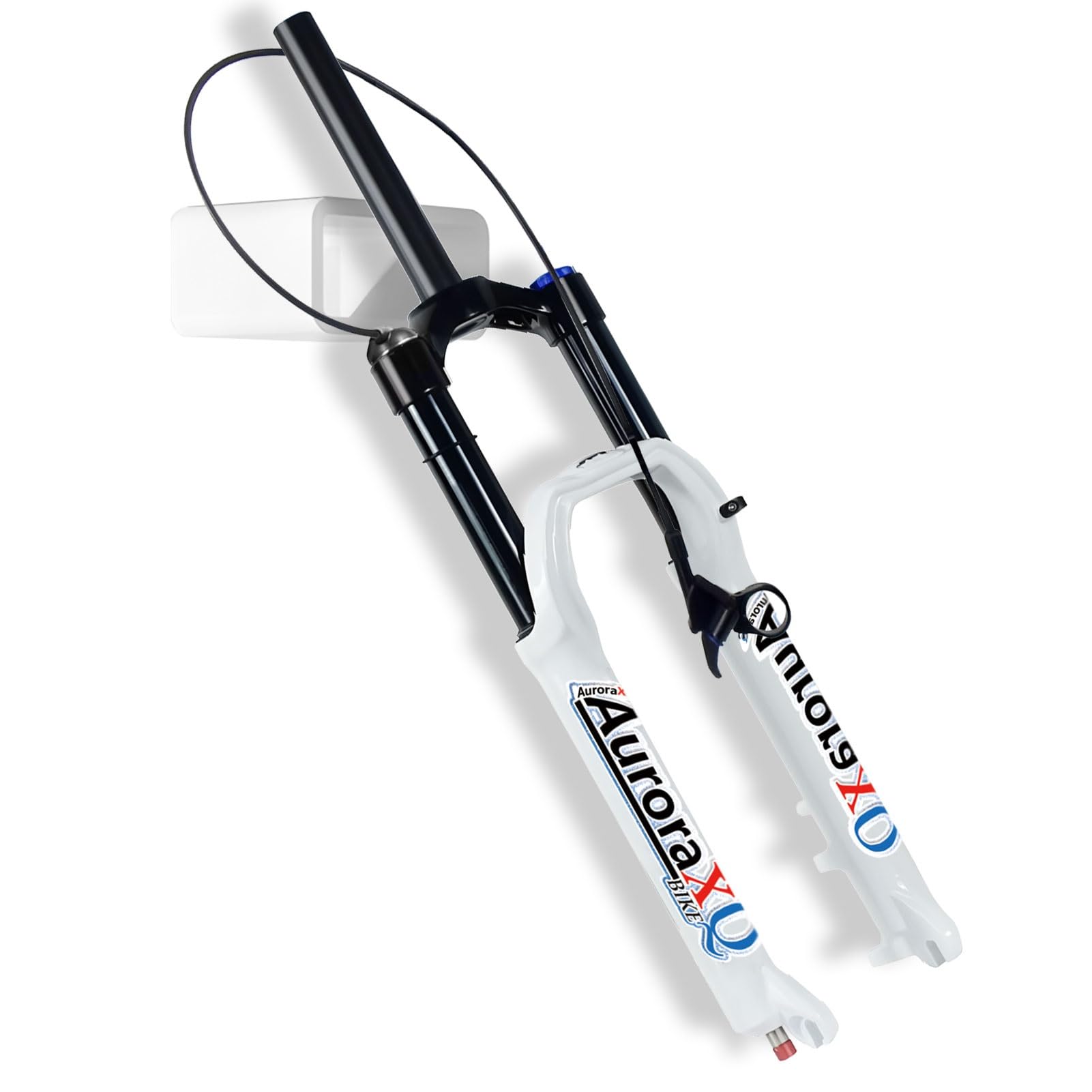 Fourche à air VTT AuroraXQ blanche pour remplacer suspension usée débattement 140mm