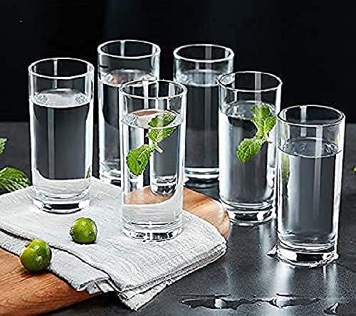LA SPEZIA Italian Premium Highball Drinking Glasses Set of 6, Clear Cocktail Glasses 300 ML ,Elegant and Durable Tall Bar Glassware Sets for Water, Juice, Cocktails (300 ML, 12) (300 ML, 12)