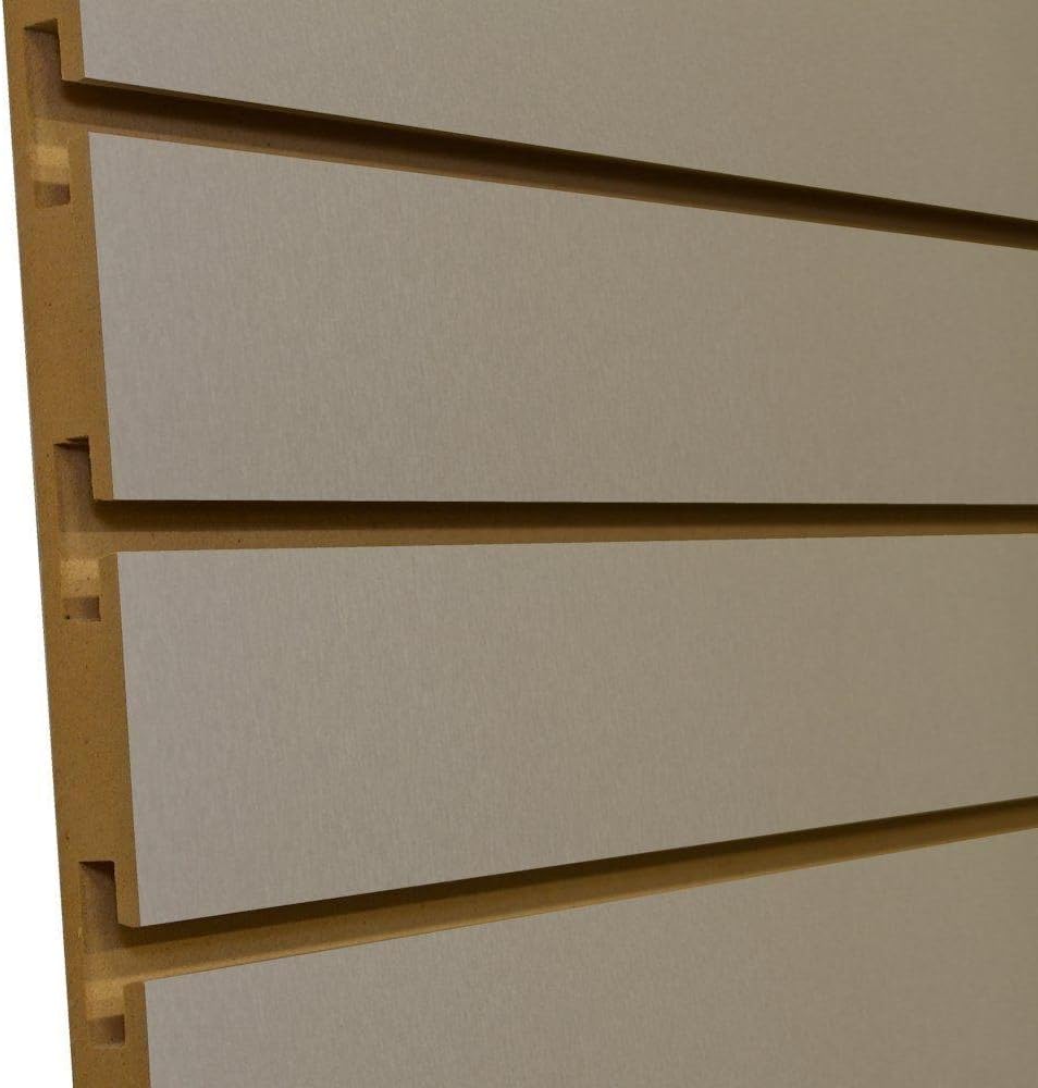 Gabriel Logan 3/4 in. x 4 ft. x 8 ft. 3 in. OC Brushed Aluminum Melamine Slatwall Wall Rack (5-Pack)