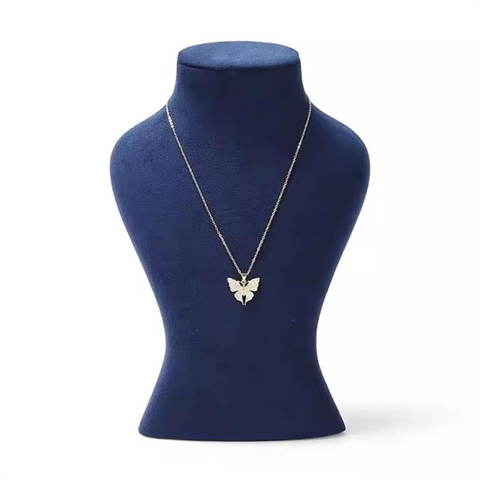 J9V4G6S3B5 Jewellery Storage Jewelry Display Stand, Mannequin Necklace, Blue Pendant Boutique Bust Holder Organizer for Show(Medium)