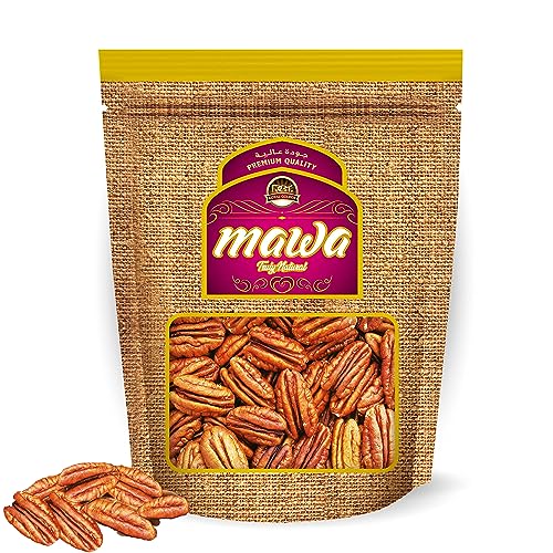Mawa Raw Pecan 500g | Unsalted Pecan Nuts for Snacking/Cooking from Mawa Nuts & Seeds Variety | Whole and Natural | No Preservatives | Resealable Zipper Pouch 500g