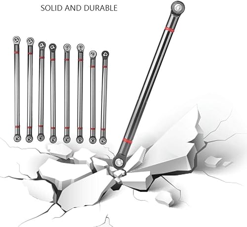 Miniatura 8 de Varilla de enlace de aleación de aluminio, plplaaoo 8 piezas, varilla de enlace de chasis de automóvil a control remoto, piezas de actualización de