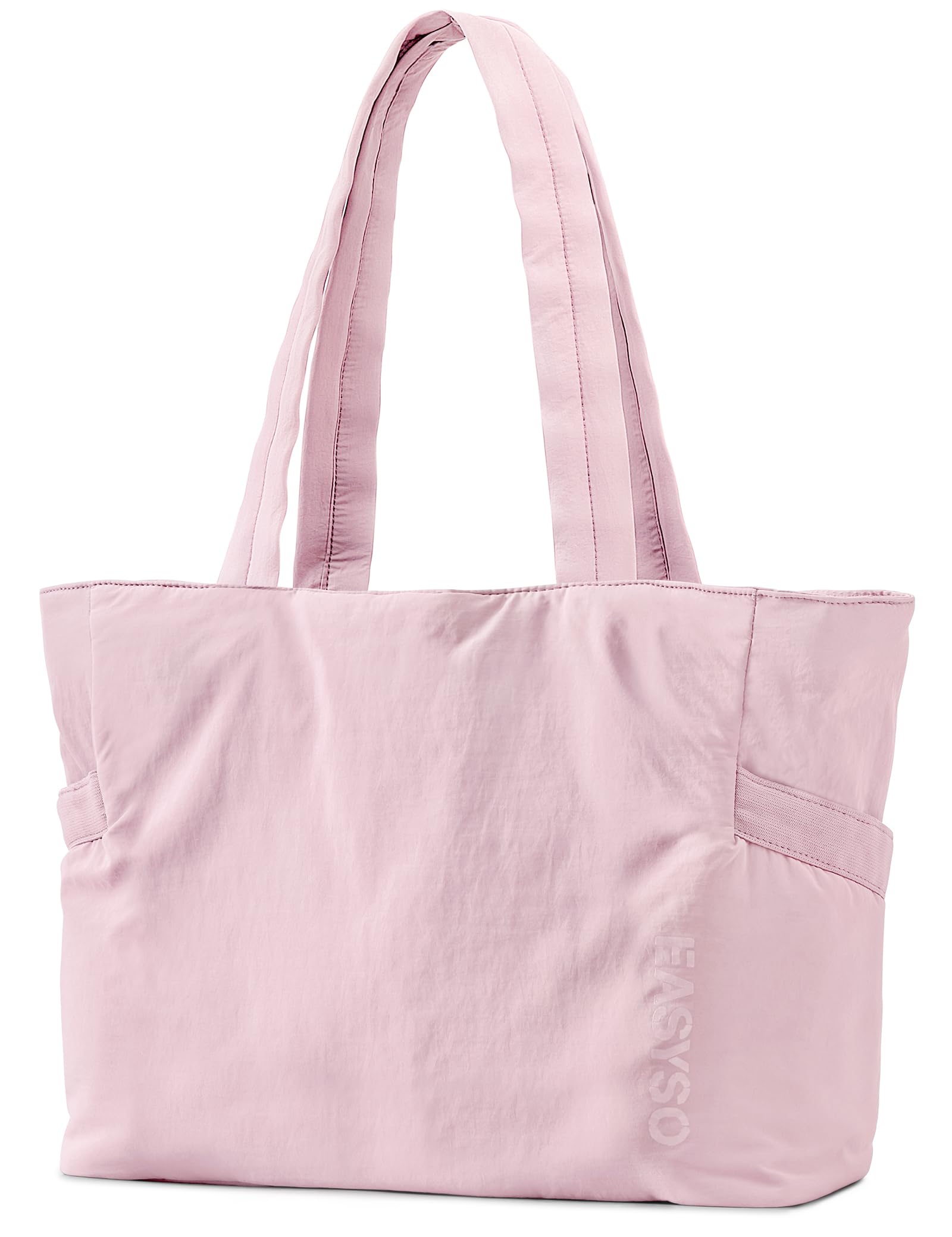 EASYSO Tote Bag for Women,Puffer Travel Tote Bags with Zipper, Quilted Handbag with Compartments for Travel Work Sport, Pink