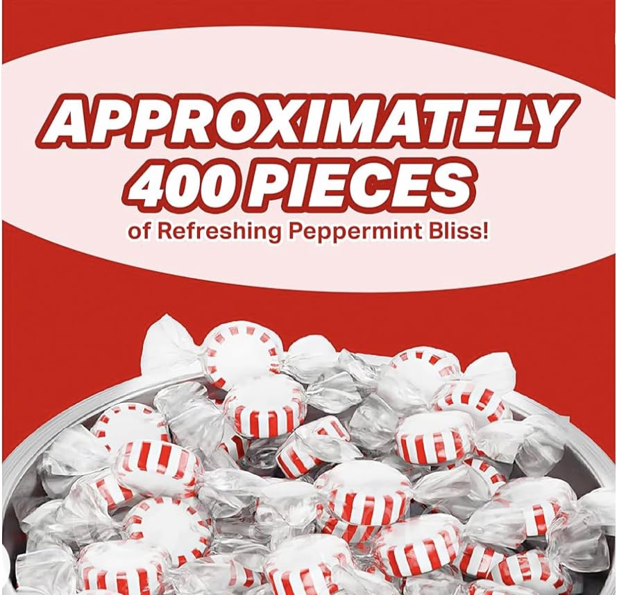 Starlight Peppermint Bulk Candy - 5 Pounds Approx 400 Pieces - Bulk Candy Individually Wrapped - Hard Candy - Mints Bulk - Christmas Candy, Peppermint Candy - Ideal Christmas Peppermint - Candy - Holiday Mints - Christmas Candy Bulk