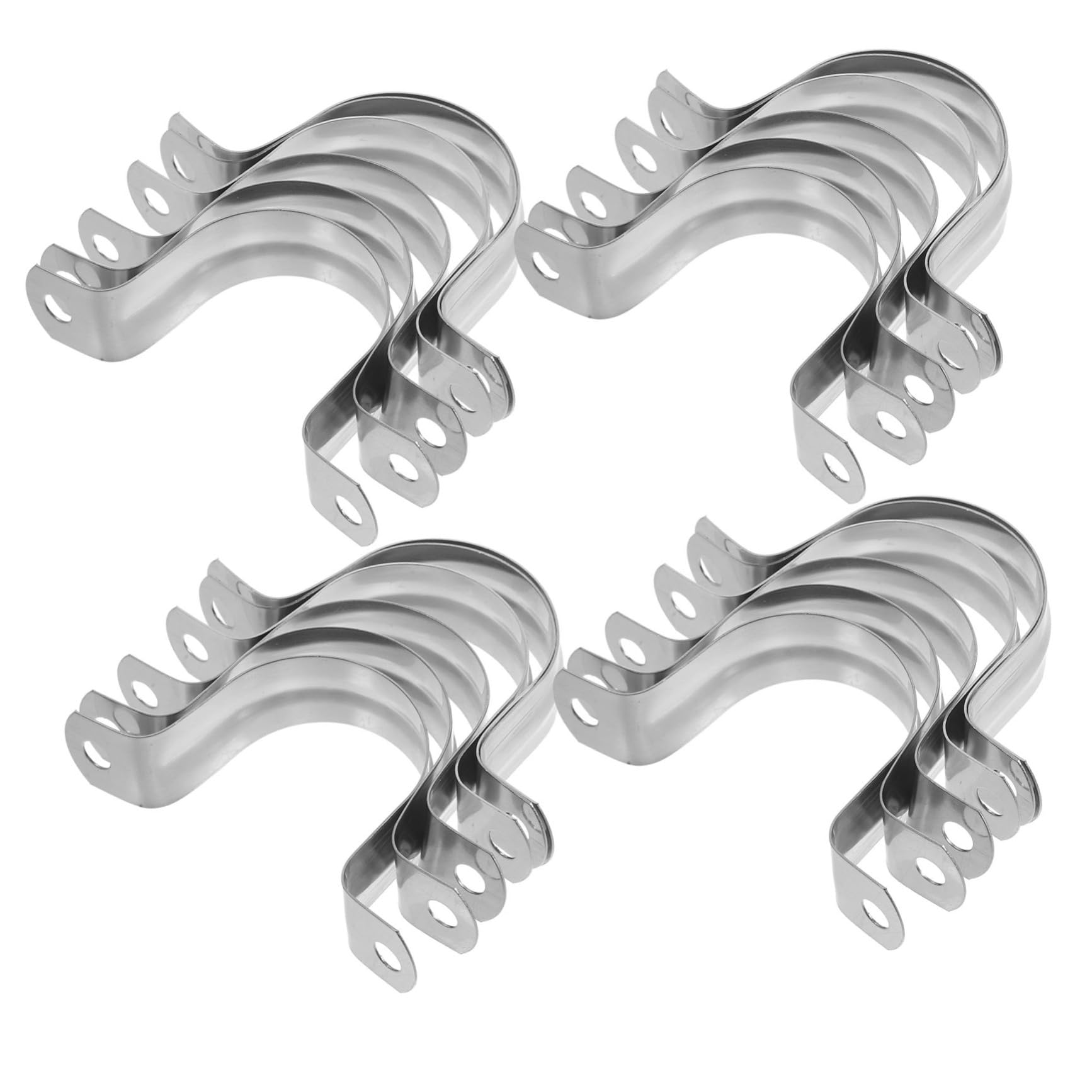 Collier de Serrage en U en Fer Argenté, Lot de 100 Pièces