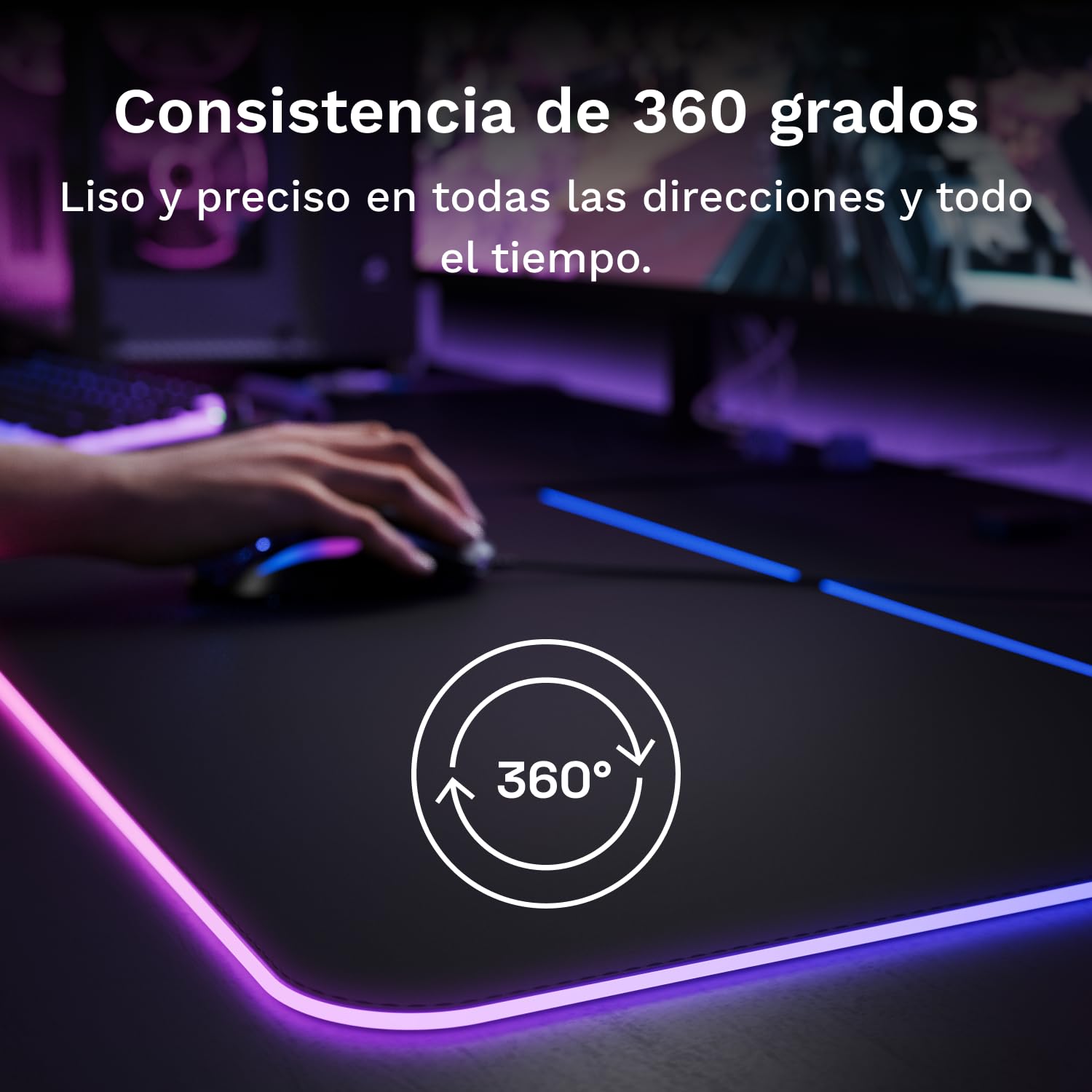 GLORIOUS Alfombrilla de Tela Gaming Bordes Cosidos XXL Extended (GLED) | Superficie suave optimizada, lavable a máquina, base de goma antideslizante para velocidad, control alto, suma precisión